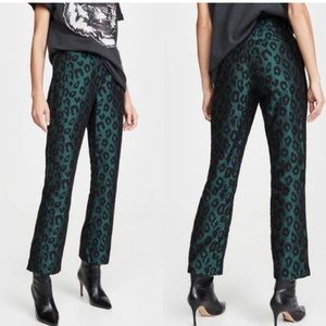 Anine Bing Leopard pants in emerald